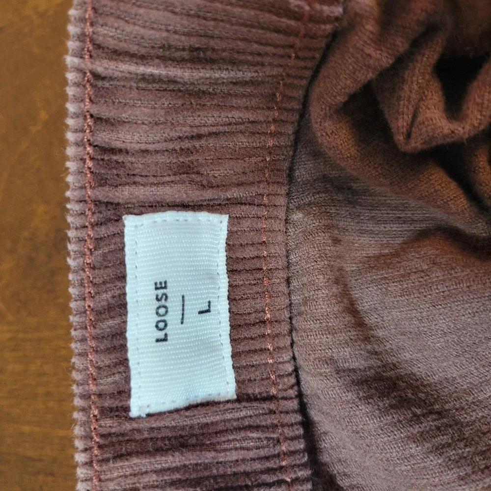 PacSun Mens Brown Corduroy Carpenter Pants Elastic Waist Drawstring Straight Leg